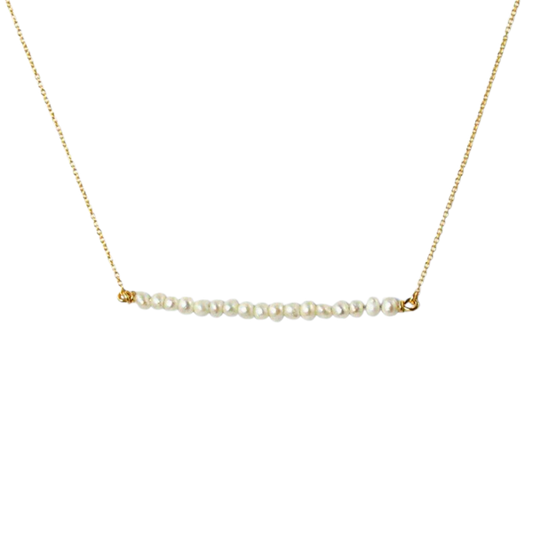Tash Pearl Bar Necklace | Petite