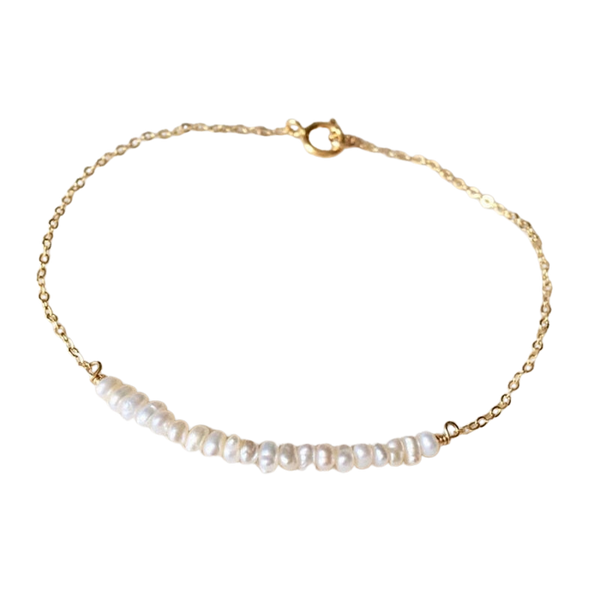 Mini Pearl Beaded Bracelet in Gold - Deja Vu Apothecary