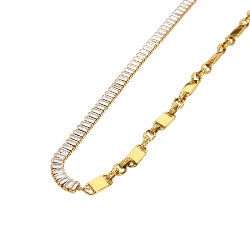 Two-Faced Tennis Chain Choker Necklace in Gold - Deja Vu Apothecary