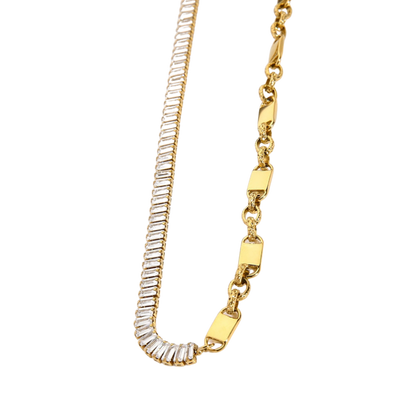 Two-Faced Tennis Chain Choker Necklace in Gold - Deja Vu Apothecary