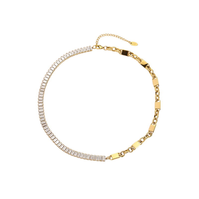 Two-Faced Tennis Chain Choker Necklace in Gold - Deja Vu Apothecary