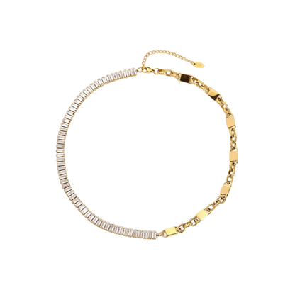 Two-Faced Tennis Chain Choker Necklace in Gold - Deja Vu Apothecary