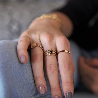 Stackable Birthstone Rings | 4mm | 14k Gold Filled - Deja Vu Apothecary