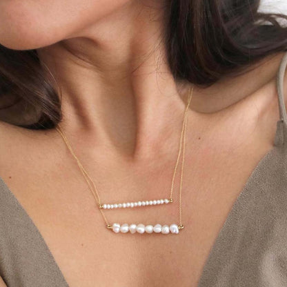 Tash Pearl Bar Necklace | Petite