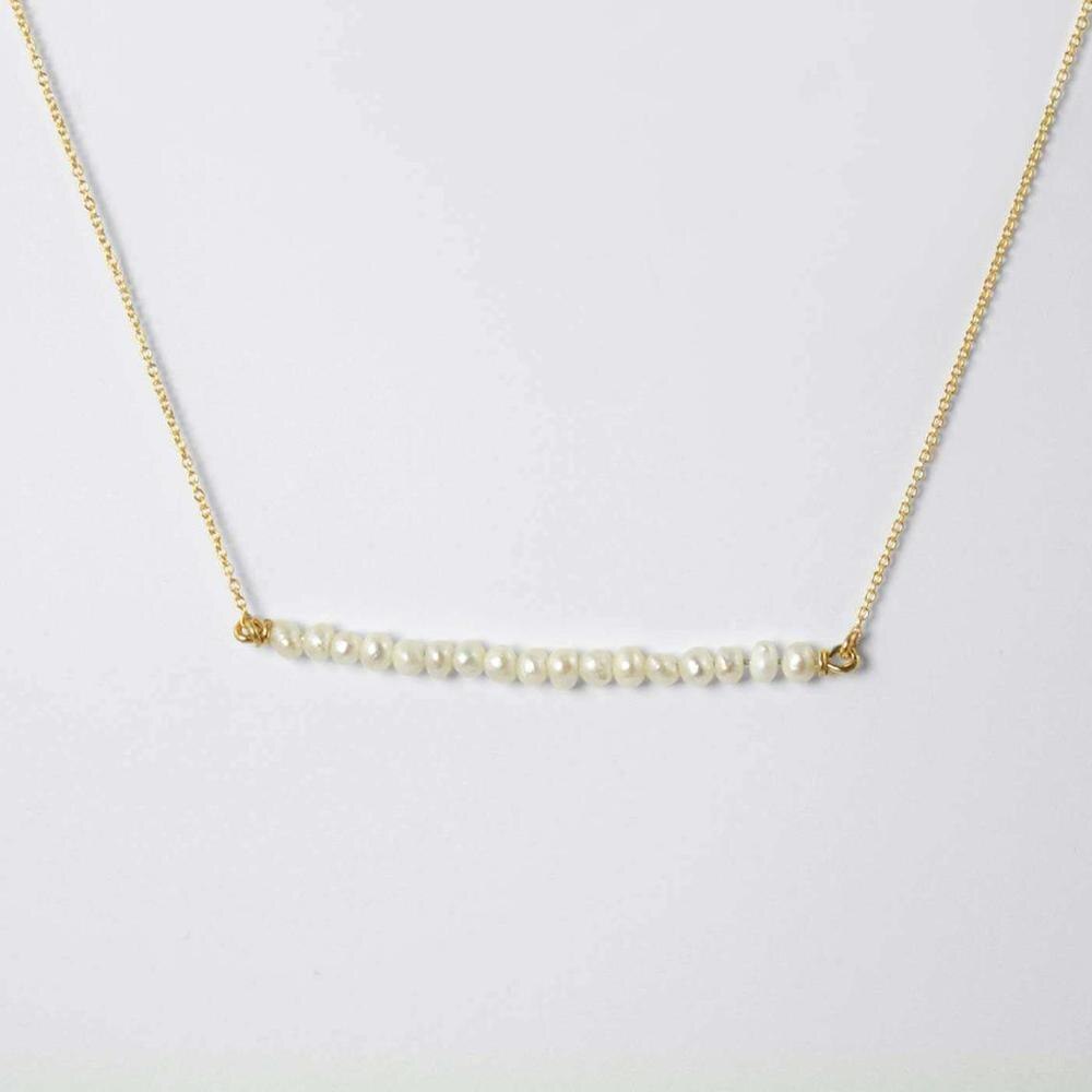 Tash Pearl Bar Necklace | Petite