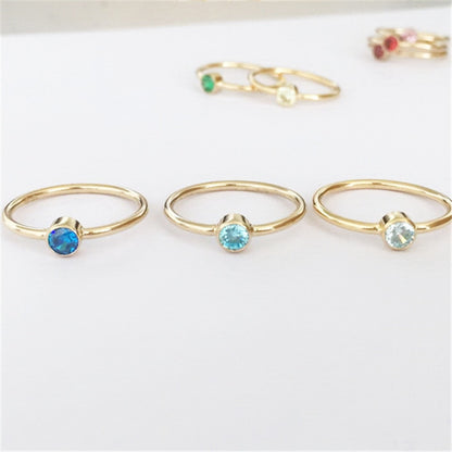 Stackable Birthstone Rings | 4mm | 14k Gold Filled - Deja Vu Apothecary