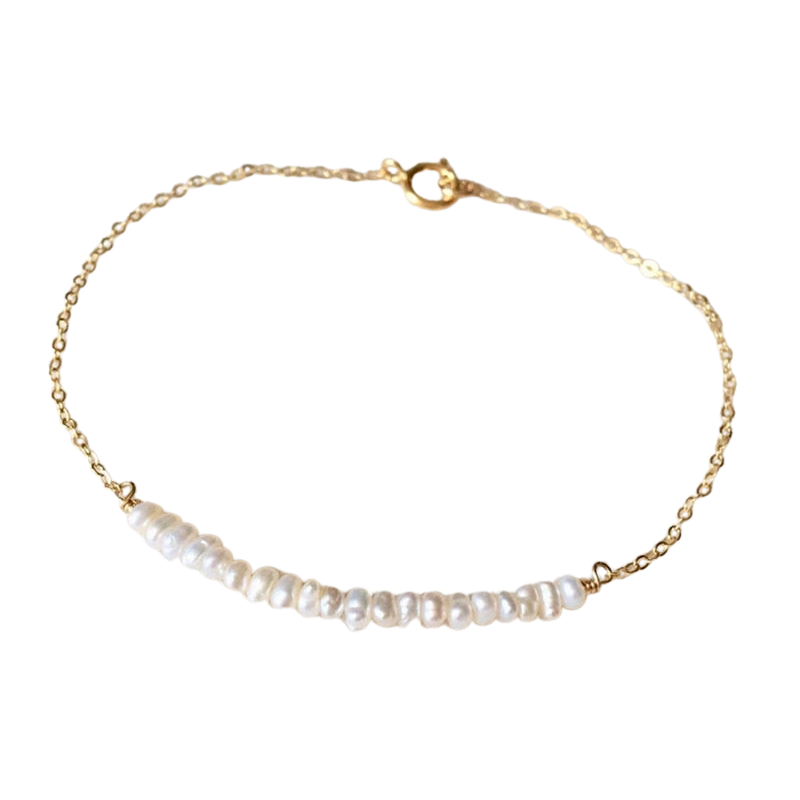 Mini Pearl Beaded Bracelet in Gold - Deja Vu Apothecary