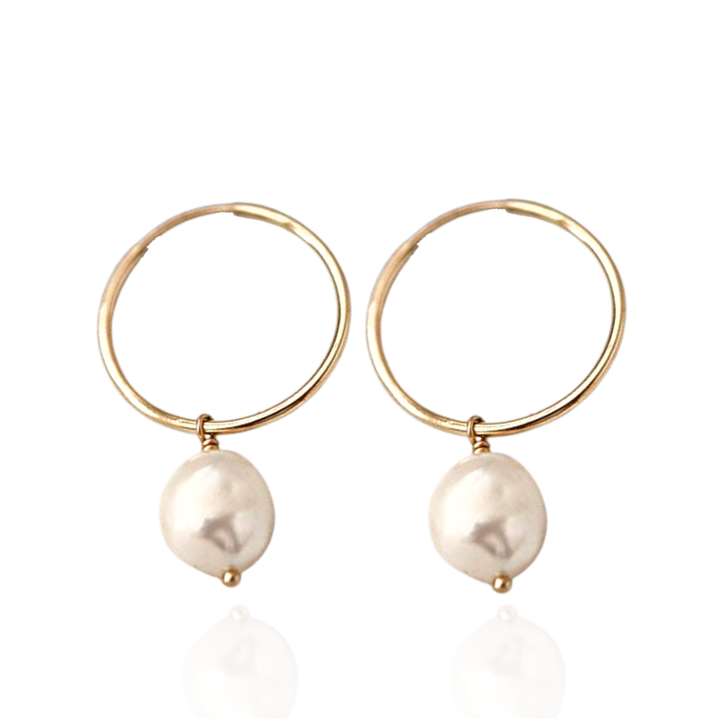 Lillian Pearl Charm Hoops - Deja Vu Apothecary