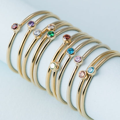 14k Gold Filled Stackable Birthstone Rings - Deja Vu Apothecary