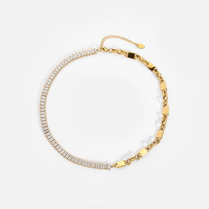 Two-Faced Tennis Chain Choker Necklace in Gold - Deja Vu Apothecary