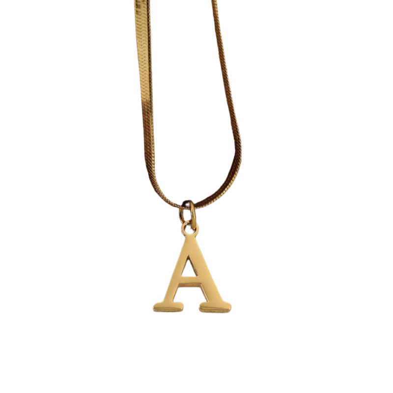 Snake Chain Letter Necklace in Gold - Deja Vu Apothecary