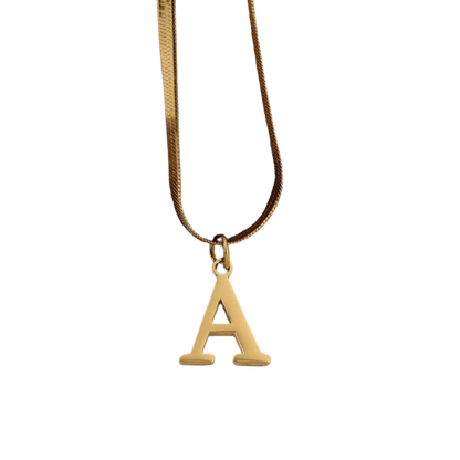 Snake Chain Letter Necklace in Gold - Deja Vu Apothecary