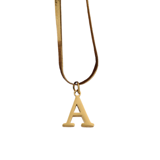 Snake Chain Letter Necklace in Gold - Deja Vu Apothecary